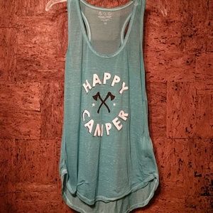 Happy Camper tank - turquoise